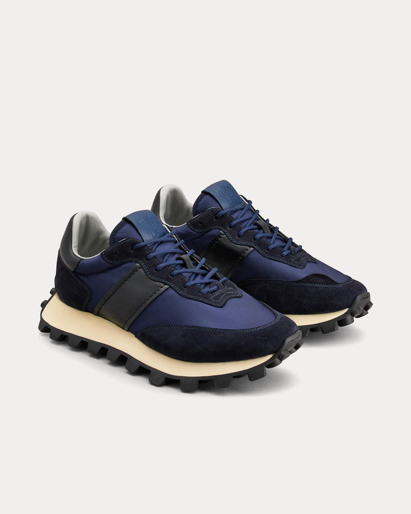 Tod's 1T Suede & Fabric Blue Low Top Sneakers - 2