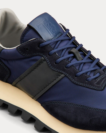 Tod's 1T Suede & Fabric Blue Low Top Sneakers - 5