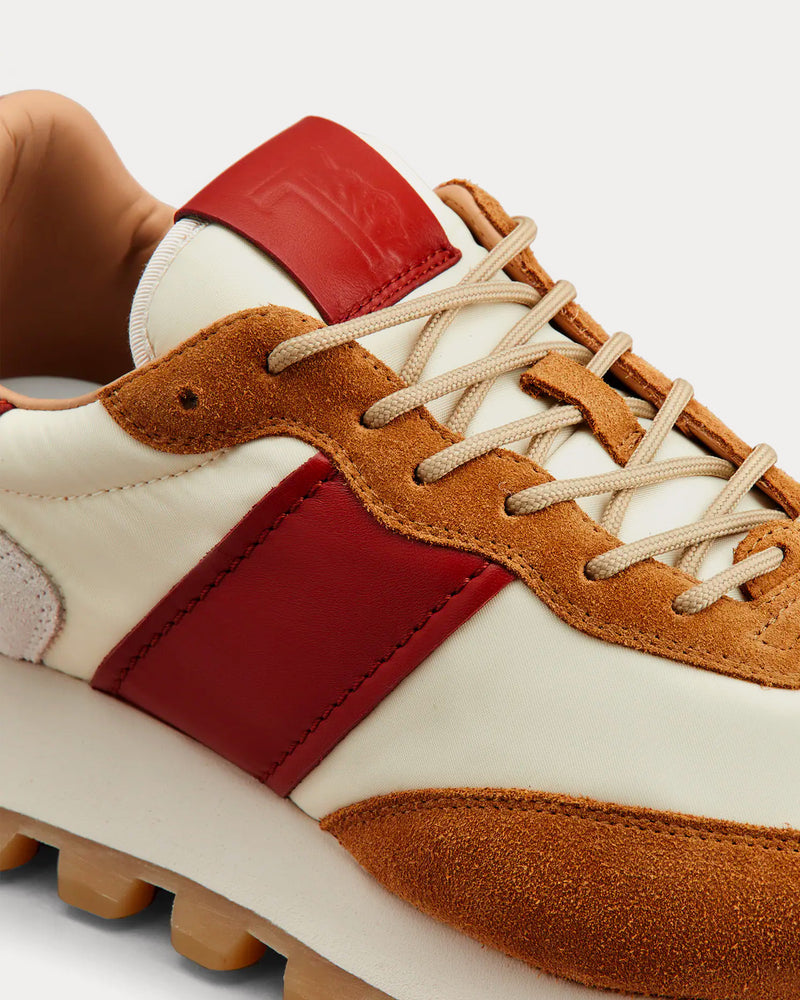 Tod's 1T Suede & Fabric Brown / Off-White / Grey Low Top Sneakers - 5