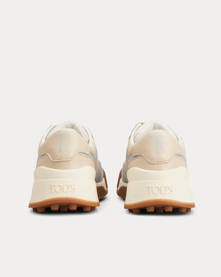 Tod's Logo Stamped Side Leather White / Blue / Beige Low Top Sneakers - 3
