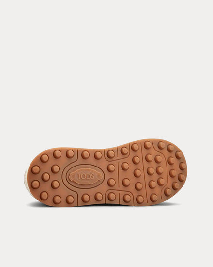 Tod's Logo Stamped Side Smooth Leather & Suede Burgundy / Off-White / White Low Top Sneakers - 5