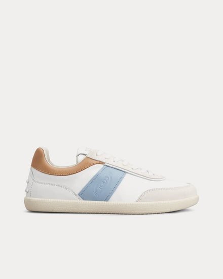 Tod's Tabs Suede White / Light Blue / Beige Low Top Sneakers - 1