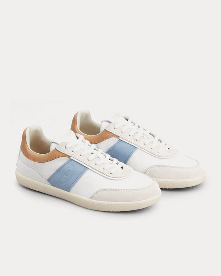 Tod's Tabs Suede White / Light Blue / Beige Low Top Sneakers - 2