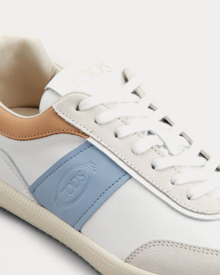 Tod's Tabs Suede White / Light Blue / Beige Low Top Sneakers - 5
