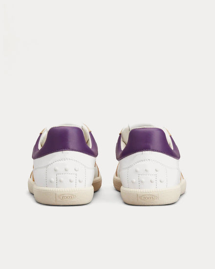 Tod's Tabs Smooth Leather & Suede White / Yellow / Violet Low Top Sneakers - 3
