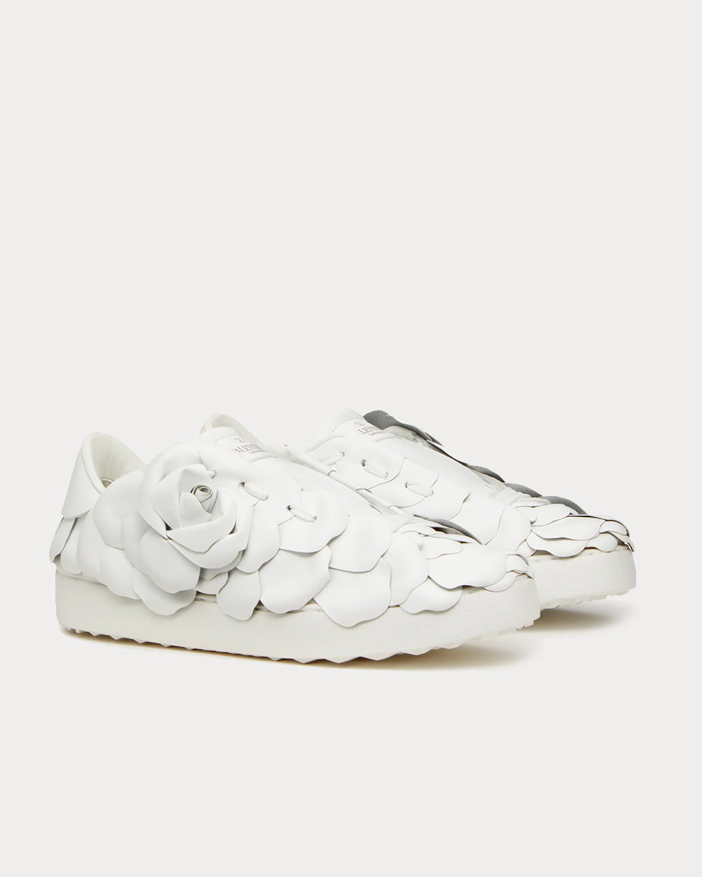 Valentino - Garavani Atelier Petal Effect White Low Top Sneakers