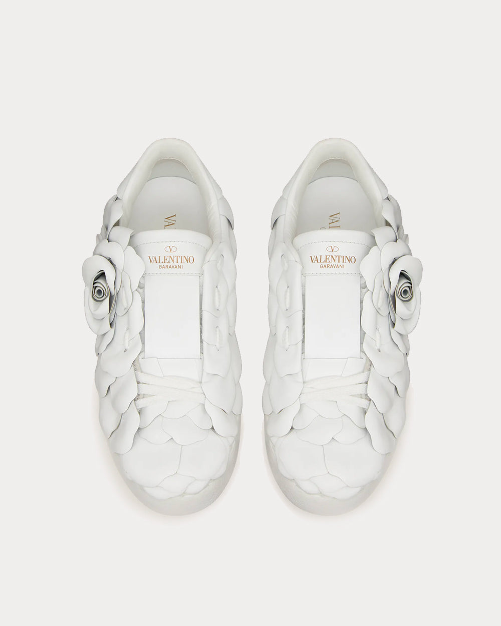 Valentino - Garavani Atelier Petal Effect White Low Top Sneakers