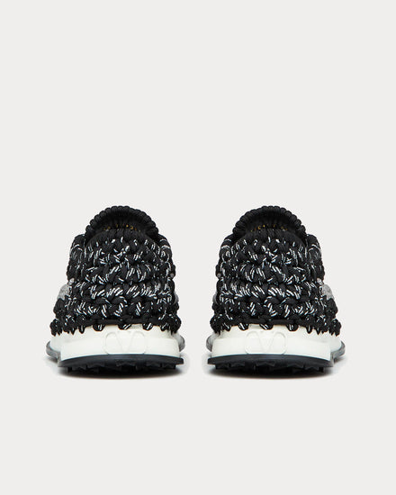 Valentino Garavani Crochet Fabric Black Low Top Sneakers - 4