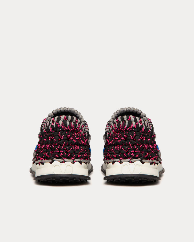 Valentino Garavani Crochet Grey / Blue / Black Low Top Sneakers - 4