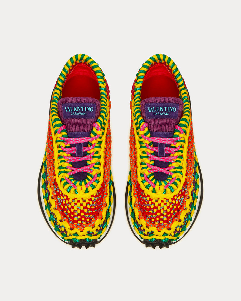 Valentino Garavani Crochet Yellow / Multicolour Low Top Sneakers - 2