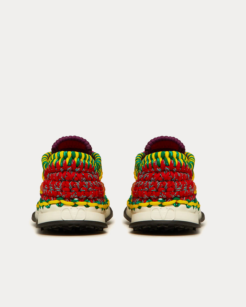 Valentino Garavani Crochet Yellow / Multicolour Low Top Sneakers - 4