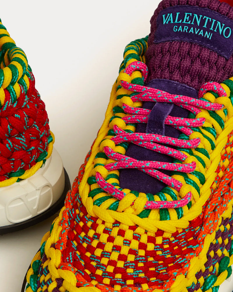Valentino Garavani Crochet Yellow / Multicolour Low Top Sneakers - 5