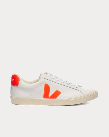 Veja Esplar Clean White & Fluo Orange Low Top Sneakers
