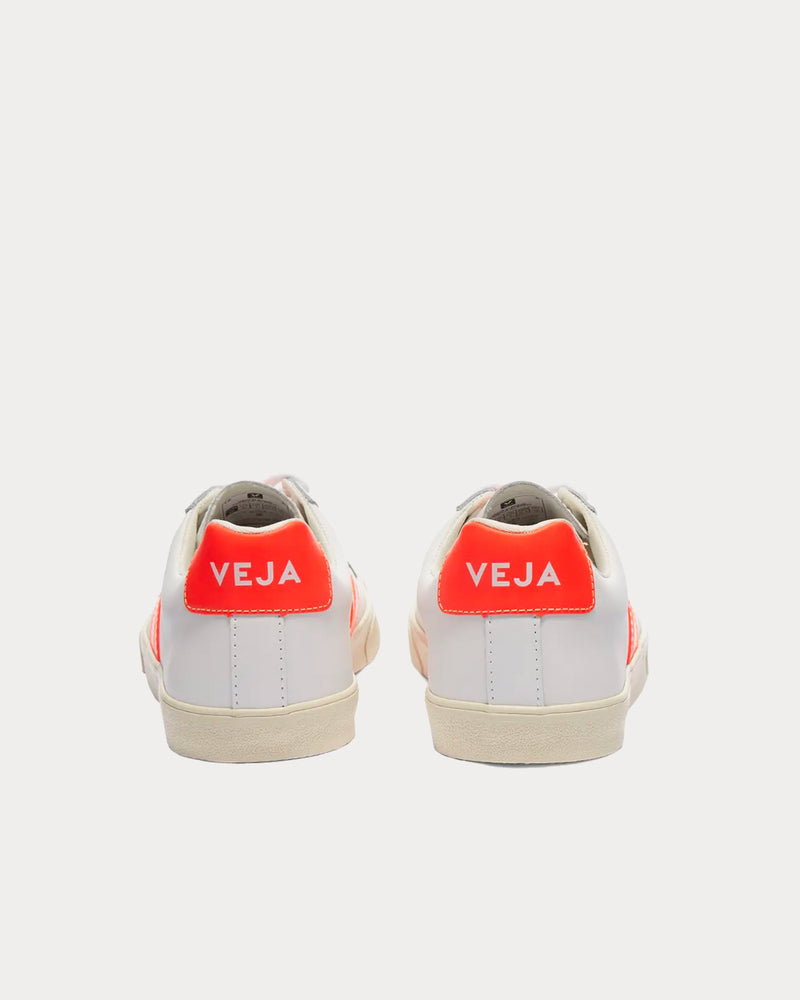 Veja Esplar Clean White & Fluo Orange Low Top Sneakers - 4