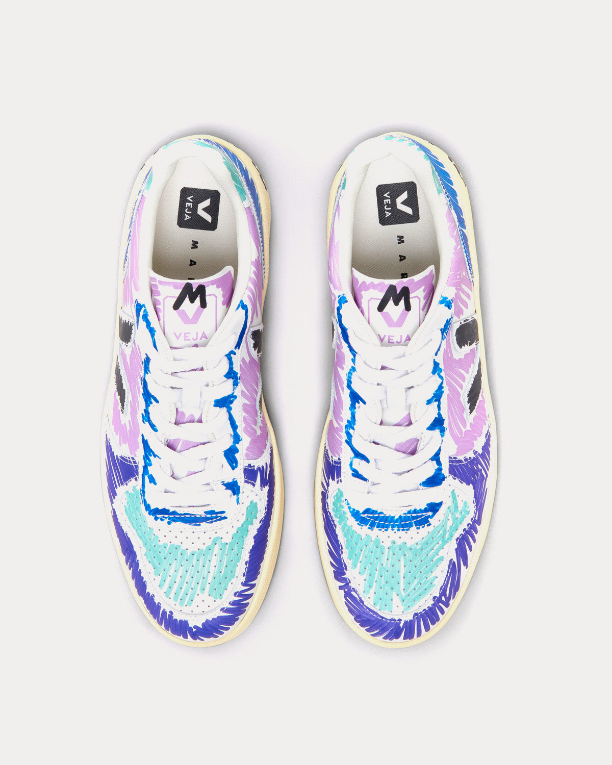 Veja x Marni - V-10 Dark Violet Low Top Sneakers