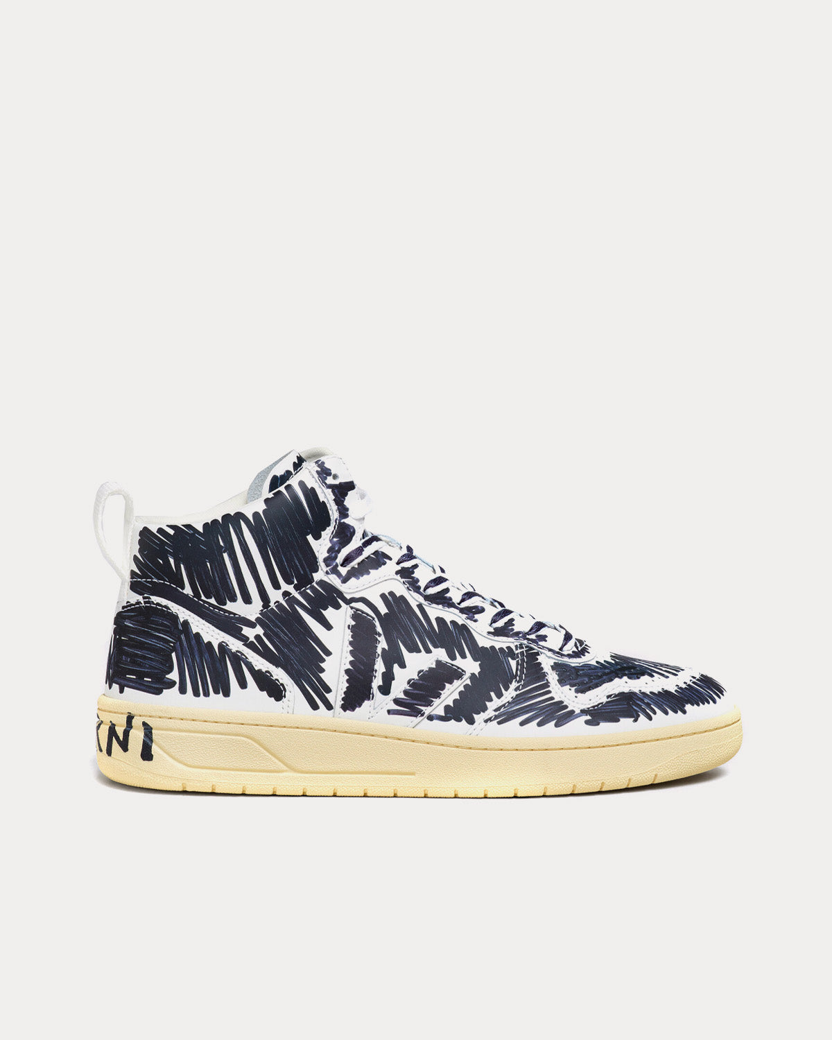 Veja x Marni Women's V-15 Black / White High Top Sneakers