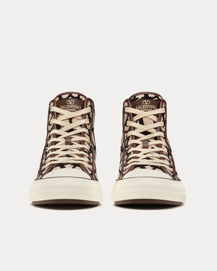 Valentino Toile Iconographe Totaloop Beige / Black High Top Sneakers - 2