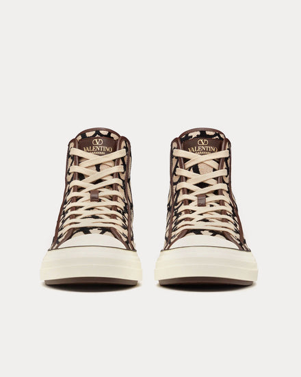 Valentino Toile Iconographe Totaloop Beige / Black High Top Sneakers - 2