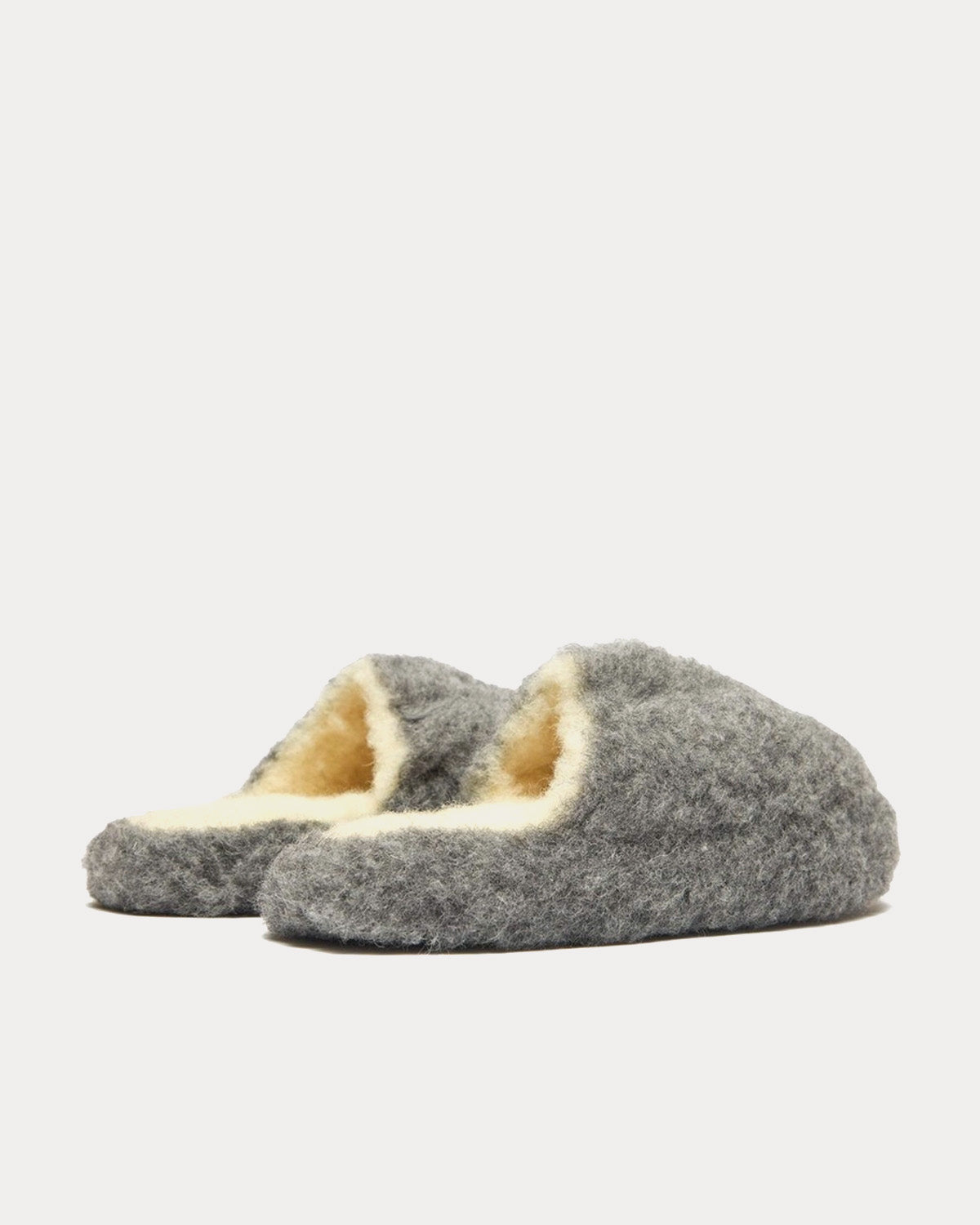 Yoko Wool - Siberian Wool Basic Grey Slip Ons