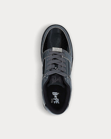 A Bathing APE Bape Sta Color-Blocked Black Low Top Sneakers - 3