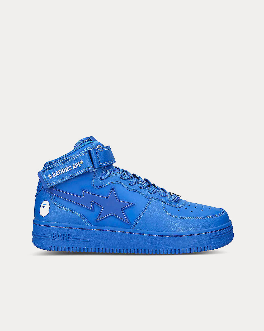 A Bathing APE Men's BAPE STA Star-Embossed Blue High Top Sneakers