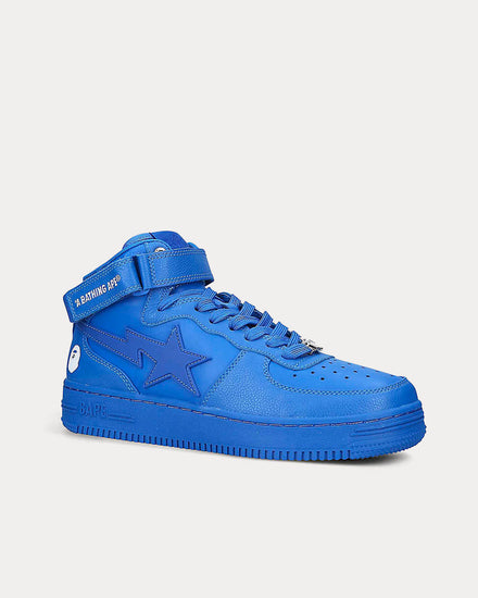 A Bathing APE Men's BAPE STA Star-Embossed Blue High Top Sneakers
