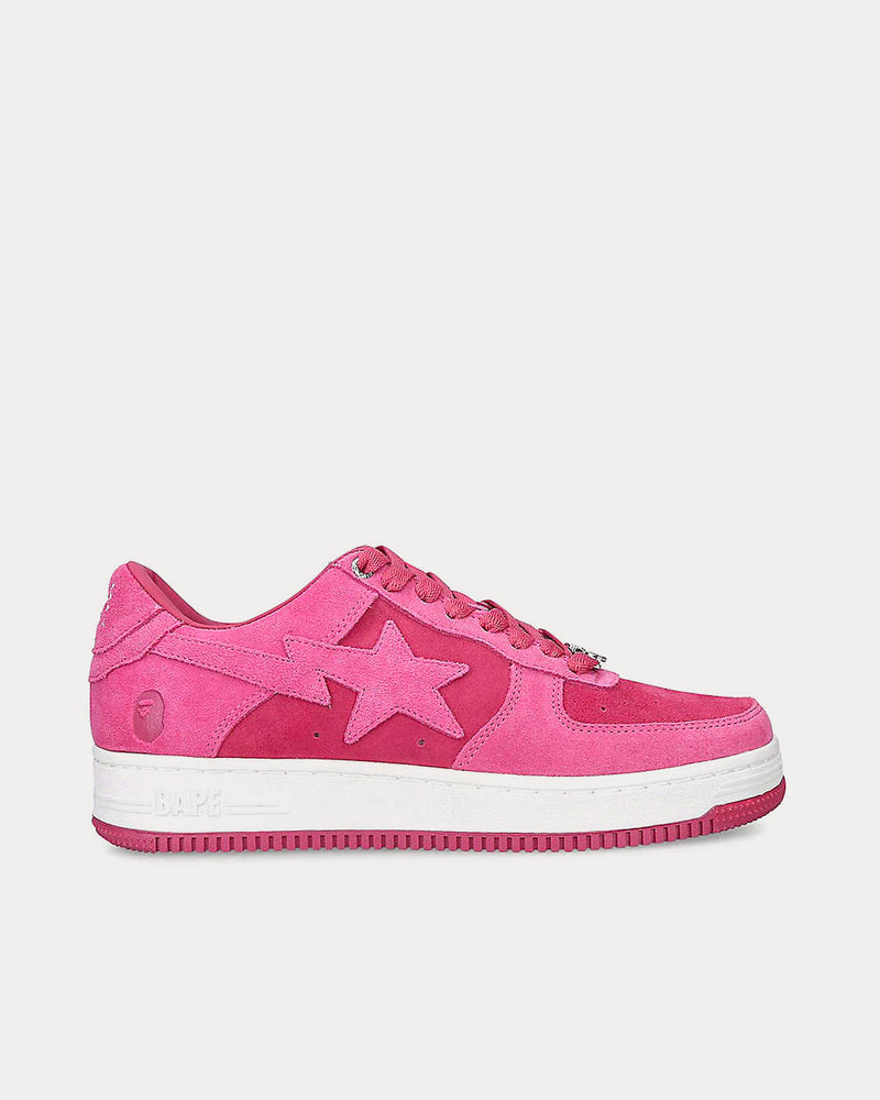 A Bathing APE Men's BAPE STA Suede Pink Low Top Sneakers Trainers