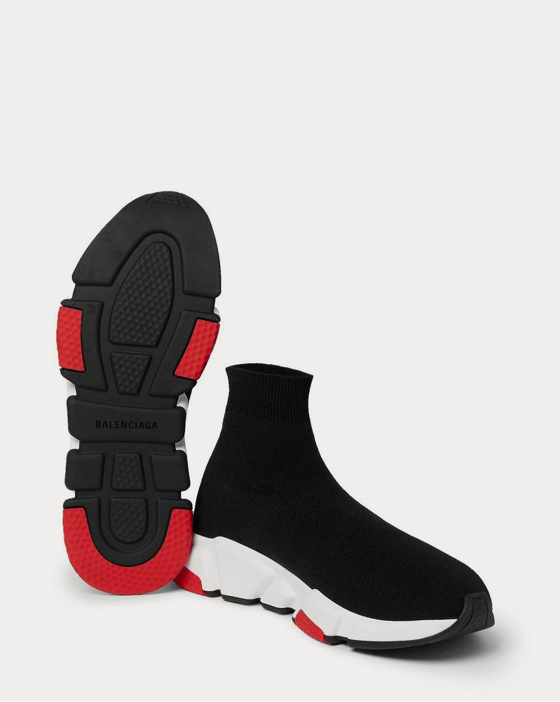 Balenciaga Speed Sock Stretch-Knit Slip-On  Black high top sneakers - 3