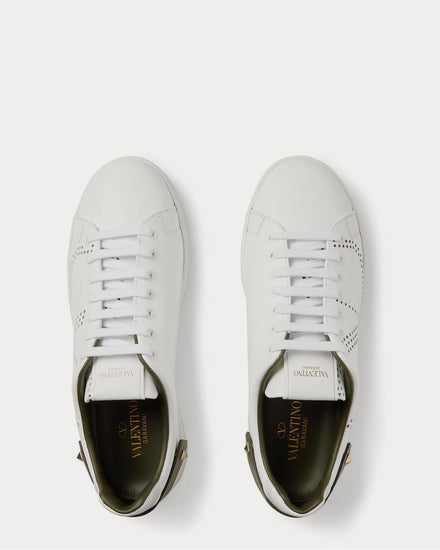 Valentino Backnet Perforated Leather  White low top sneakers - 6