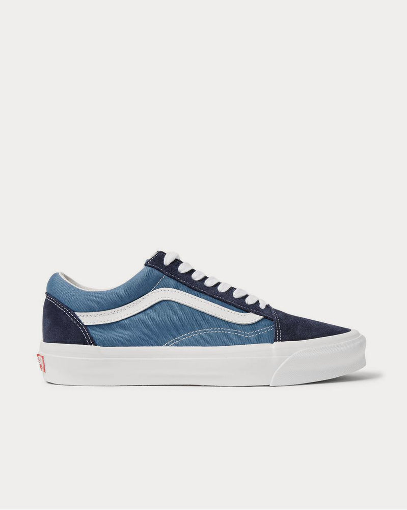 Vans UA OG Old Skool LX Leather-Trimmed Canvas and Suede  Navy low top sneakers - 1