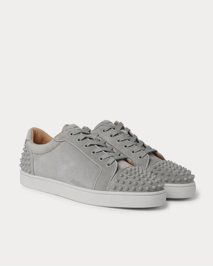 Christian Louboutin Men's Seavaste Orlato Studded Suede Gray low