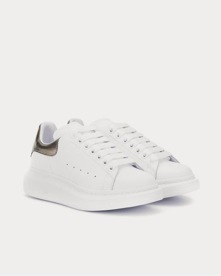 McQueen Leather White Blk Pearl Low Top Sneakers - 3