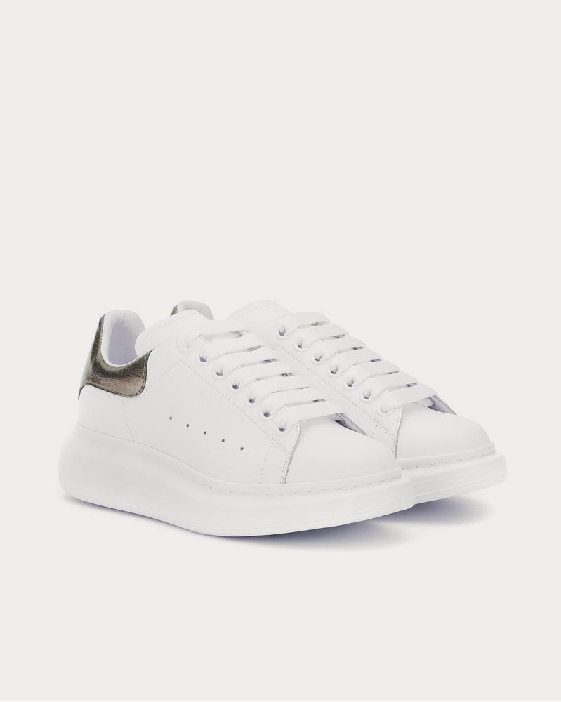 Alexander McQueen Leather White Blk Pearl Low Top Sneakers - 3