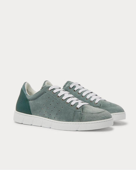 Loewe Leather-Trimmed Suede  Blue low top sneakers - 2