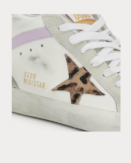 Golden Goose Mid Star leather and suede White Star High Top Sneakers - 4