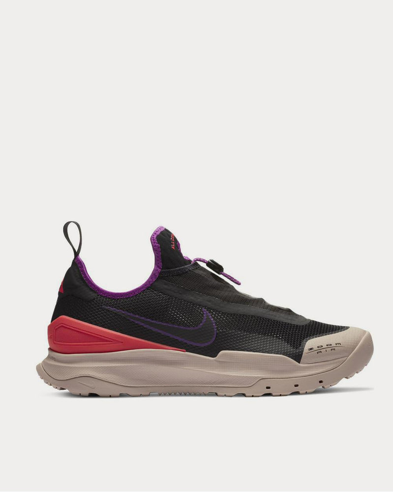 Nike ACG Zoom Air AO Rubber-Trimmed Stretch-Knit Hiking  Black low top sneakers - 1
