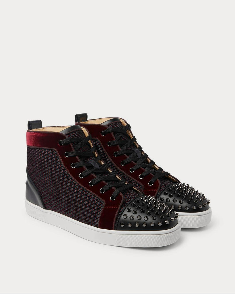 Christian Louboutin Lou Spikes Orlato Velvet Raffia and Leather