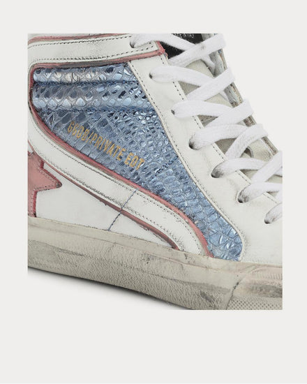 Golden Goose Slide metallic leather White High Top Sneakers - 4