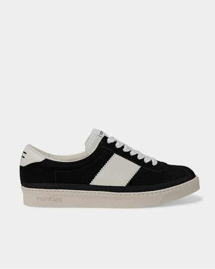 Tom Ford Bannister Leather-Trimmed Suede  Black low top sneakers - 1