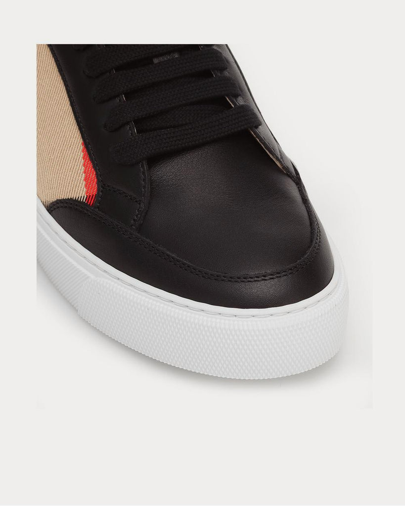 Burberry salmond leather best sale and fabric sneakers