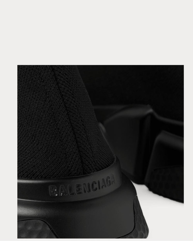 Balenciaga Speed Stretch-Knit Slip-On  Black high top sneakers - 4