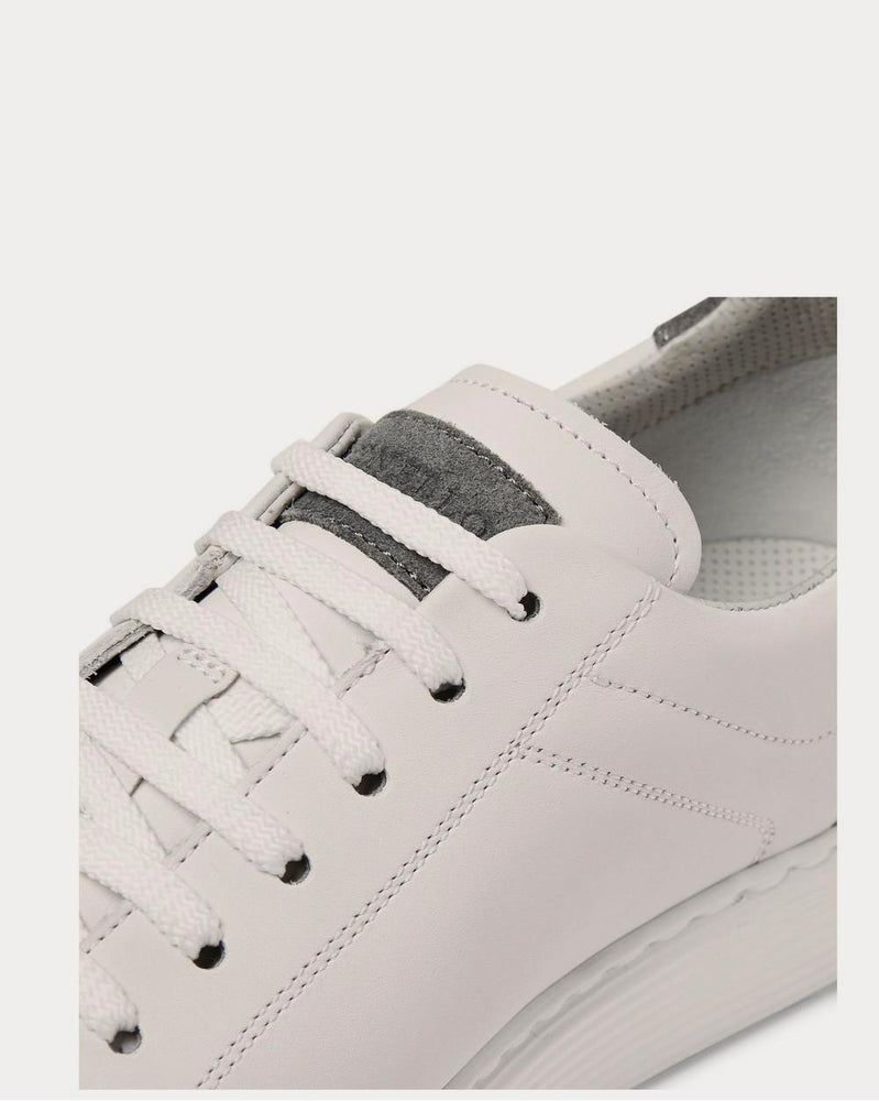 Brunello Cucinelli Suede-Trimmed Leather  White low top sneakers - 4