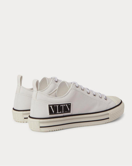 Valentino Logo-Appliquéd Rubber-Trimmed Canvas  White low top sneakers - 3