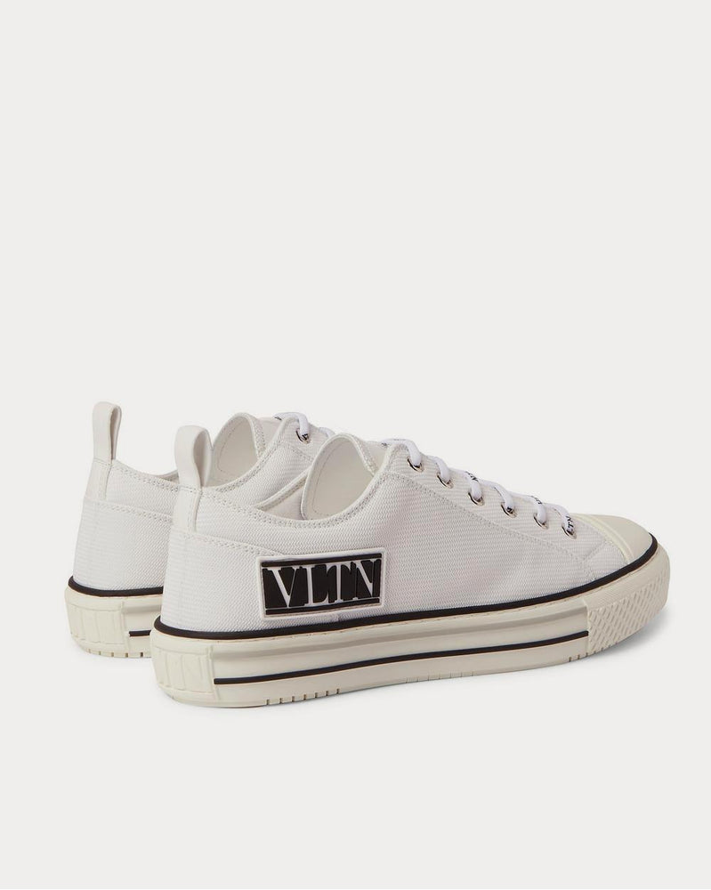 Valentino Logo-Appliquéd Rubber-Trimmed Canvas  White low top sneakers - 3