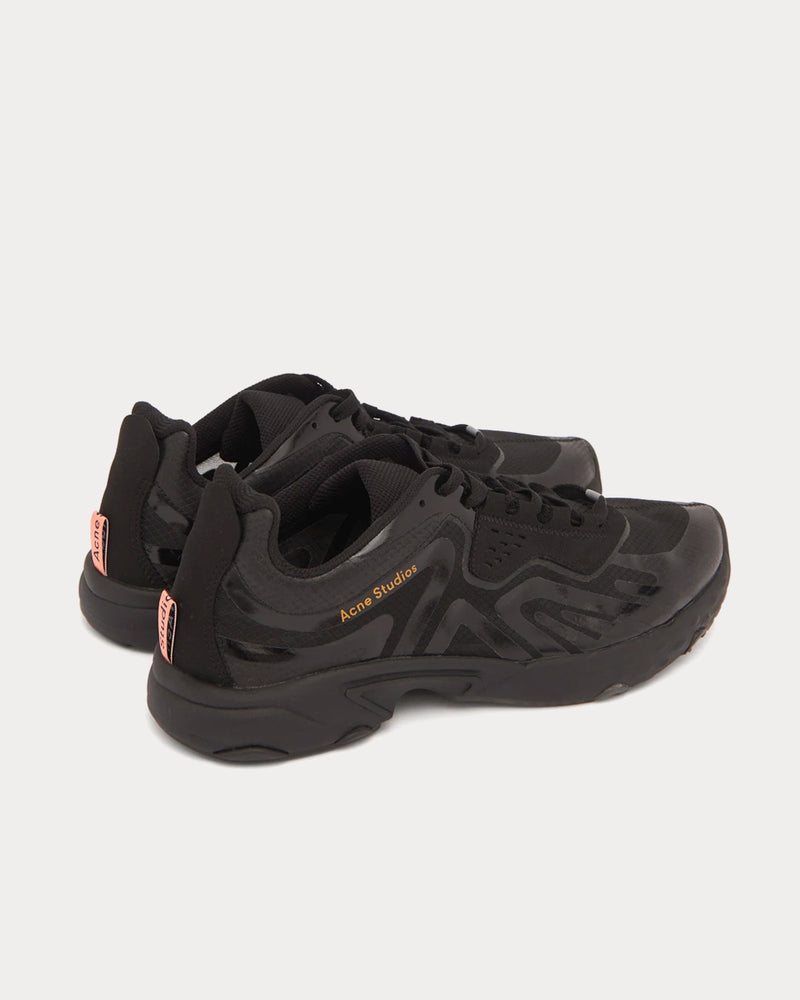 Acne Studios Panelled Faux-Suede & Ripstop Black Low Top Sneakers - 3