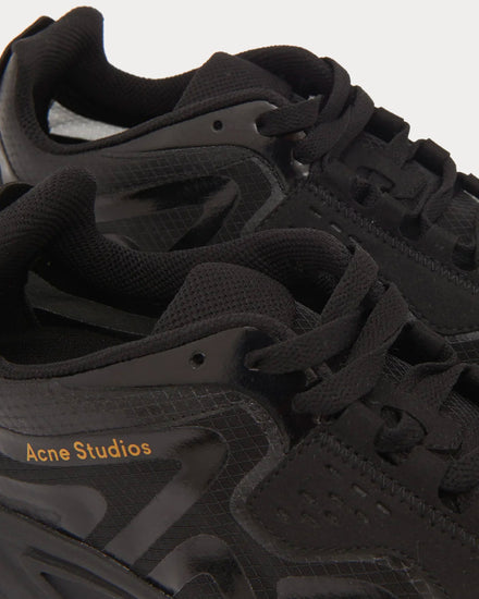 Acne Studios Panelled Faux-Suede & Ripstop Black Low Top Sneakers - 4