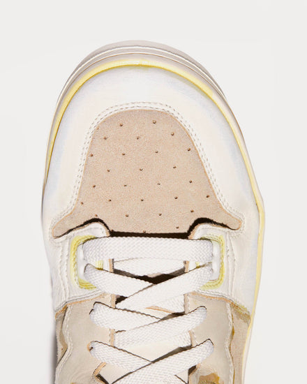 Acne Studios Destroyed Leather White / Off-White High Top Sneakers - 2
