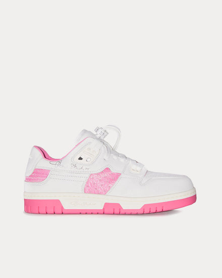 Acne Studios Basket Leather White / Pink Low Top Sneakers - 1