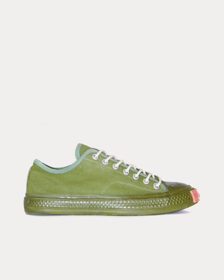 Acne Studios Ballow Soft Tumbled Tag Olive Green Low Top Sneakers - 1
