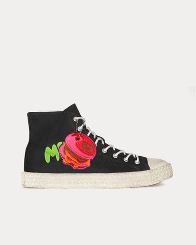 Acne Studios Print Canvas Black / White High Top Sneakers